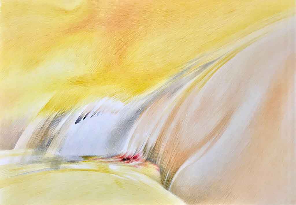 O.T., 2022, Farbstift und Grafit auf Karton, 50 x 70 cm, Ausstellung Eschwege